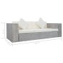 3-Sitzer-Sofa mit grauen natürlichen Rattankissen von vidaXL, Sofas - Ref: Foro24-283071, Preis: 379,99 €, Rabatt: %