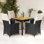 Set de muebles jardín 5 pzas con cojines ratán sintético negro de vidaXL, Conjuntos de jardín - Ref: Foro24-3276856, Precio: ...