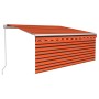 Manual retractable awning with orange and brown blinds 3x2.5 m by vidaXL, Awnings - Ref: Foro24-3069260, Price: 293,12 €, Dis...