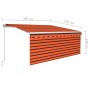 Manual retractable awning with orange and brown blinds 3x2.5 m by vidaXL, Awnings - Ref: Foro24-3069260, Price: 293,12 €, Dis...