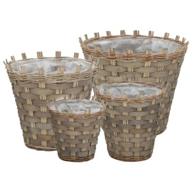 Wicker flower bed with PE lining 4 units by vidaXL, Pots and planters - Ref: Foro24-246832, Price: 51,99 €, Discount: %