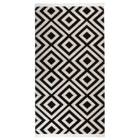 Alfombra de exterior tejido plano negro y beige 80x150 cm de vidaXL, Protectores para exterior - Ref: Foro24-317066, Precio: ...