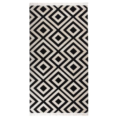 Black and beige flat woven outdoor rug 80x150 cm by vidaXL, Outdoor protectors - Ref: Foro24-317066, Price: 29,83 €, Discount: %