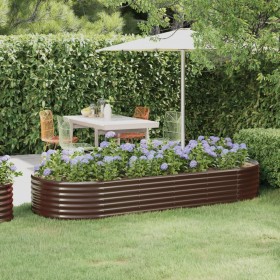 Brown powder coated steel flower bed planter 249x100x36cm by vidaXL, Pots and planters - Ref: Foro24-318995, Price: 55,95 €, ...