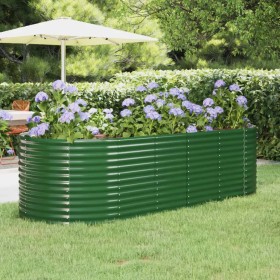 Green powder coated steel flower bed planter 249x100x68 cm by vidaXL, Pots and planters - Ref: Foro24-319063, Price: 96,52 €,...