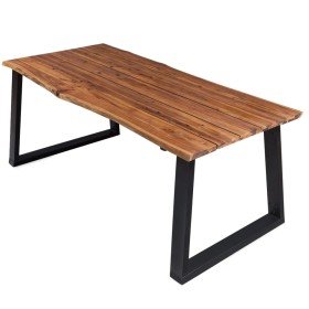 Mesa de comedor madera maciza de acacia 170x90x75 cm de vidaXL, Mesas de cocina y de comedor - Ref: Foro24-325295, Precio: 47...