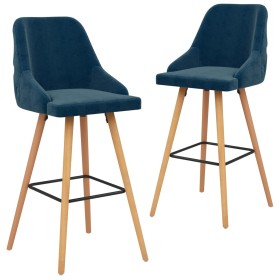 Kitchen stools 2 units blue velvet by vidaXL, Kitchen stools - Ref: Foro24-289463, Price: 168,30 €, Discount: %