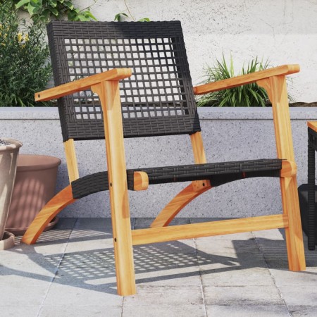 Garden chairs 2 pcs acacia wood and black synthetic rattan by vidaXL, Garden sets - Ref: Foro24-365868, Price: 133,99 €, Disc...