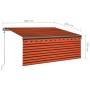 Toldo retráctil automático con persiana naranja y marrón 3x2,5m de vidaXL, Toldos - Ref: Foro24-3069390, Precio: 342,51 €, De...