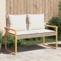 Gartenbank mit beigem Kissenmix aus synthetischer Rattan-Akazie von vidaXL, Gartenbänke - Ref: Foro24-365863, Preis: 108,74 €...