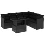 7-teiliges Gartensofa-Set mit schwarzen synthetischen Rattankissen von vidaXL, Gartensets - Ref: Foro24-3266605, Preis: 491,8...