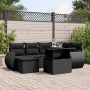 7-teiliges Gartensofa-Set mit schwarzen synthetischen Rattankissen von vidaXL, Gartensets - Ref: Foro24-3268675, Preis: 492,7...