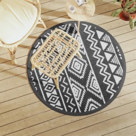 Black PP outdoor rug Ø120 cm by vidaXL, Outdoor protectors - Ref: Foro24-368534, Price: 21,79 €, Discount: %