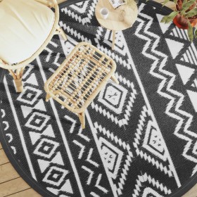 Black PP outdoor rug Ø200 cm by vidaXL, Outdoor protectors - Ref: Foro24-368536, Price: 39,12 €, Discount: %