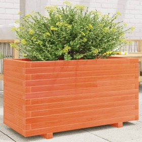 Solid wax brown pine wood planter 90x40x49.5 cm by vidaXL, Pots and planters - Ref: Foro24-3282556, Price: 168,19 €, Discount: %