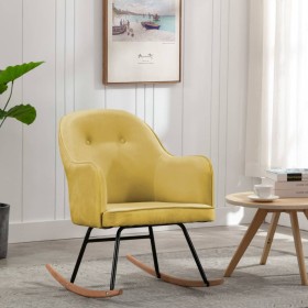 Mustard Yellow Velvet Rocking Chair by vidaXL, Rocking chairs - Ref: Foro24-289525, Price: 90,99 €, Discount: %