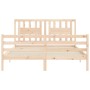 Double bed frame with solid wood headboard by vidaXL, Beds and slatted bases - Ref: Foro24-3194576, Price: 147,86 €, Discount: %