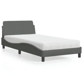 Cama con colchón tela gris oscuro 100x200 cm de vidaXL, Camas y somieres - Ref: Foro24-3208345, Precio: 247,45 €, Descuento: %