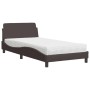 Bed with dark brown fabric mattress 100x200 cm by vidaXL, Beds and slatted bases - Ref: Foro24-3208347, Price: 237,99 €, Disc...