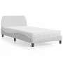 Bed with white synthetic leather mattress 100x200 cm by vidaXL, Beds and slatted bases - Ref: Foro24-3208358, Price: 257,04 €...