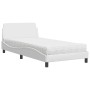 Bed with white synthetic leather mattress 100x200 cm by vidaXL, Beds and slatted bases - Ref: Foro24-3208358, Price: 257,04 €...