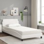 Bed with white synthetic leather mattress 100x200 cm by vidaXL, Beds and slatted bases - Ref: Foro24-3208358, Price: 257,04 €...