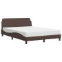 Bed with brown synthetic leather mattress 120x200 cm by vidaXL, Beds and slatted bases - Ref: Foro24-3208379, Price: 330,51 €...