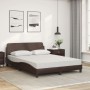 Bed with brown synthetic leather mattress 120x200 cm by vidaXL, Beds and slatted bases - Ref: Foro24-3208379, Price: 330,51 €...