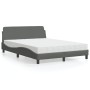 Cama con colchón tela gris oscuro 140x190 cm de vidaXL, Camas y somieres - Ref: Foro24-3208385, Precio: 316,78 €, Descuento: %