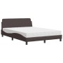 Bed with dark brown fabric mattress 140x190 cm by vidaXL, Beds and slatted bases - Ref: Foro24-3208387, Price: 313,99 €, Disc...