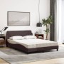 Bed with dark brown fabric mattress 140x190 cm by vidaXL, Beds and slatted bases - Ref: Foro24-3208387, Price: 313,99 €, Disc...