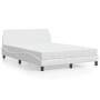 Bed with white synthetic leather mattress 140x190 cm by vidaXL, Beds and slatted bases - Ref: Foro24-3208398, Price: 348,65 €...