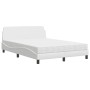 Bed with white synthetic leather mattress 140x190 cm by vidaXL, Beds and slatted bases - Ref: Foro24-3208398, Price: 348,65 €...