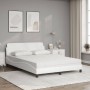 Bed with white synthetic leather mattress 140x190 cm by vidaXL, Beds and slatted bases - Ref: Foro24-3208398, Price: 348,65 €...