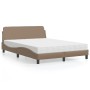 Bed with cappuccino synthetic leather mattress 140x190 cm by vidaXL, Beds and slatted bases - Ref: Foro24-3208401, Price: 346...