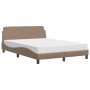 Cama con colchón cuero sintético capuchino 140x190 cm de vidaXL, Camas y somieres - Ref: Foro24-3208401, Precio: 348,65 €, De...