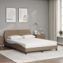 Bed with cappuccino synthetic leather mattress 140x190 cm by vidaXL, Beds and slatted bases - Ref: Foro24-3208401, Price: 346...