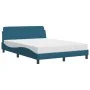 Bed with blue velvet mattress 140x200 cm by vidaXL, Beds and slatted bases - Ref: Foro24-3208415, Price: 347,78 €, Discount: %