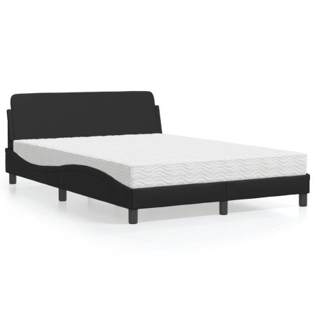 Cama con colchón cuero sintético negro 140x200 cm de vidaXL, Camas y somieres - Ref: Foro24-3208417, Precio: 383,29 €, Descue...