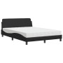 Bed with black synthetic leather mattress 140x200 cm by vidaXL, Beds and slatted bases - Ref: Foro24-3208417, Price: 364,33 €...