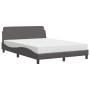 Cama con colchón cuero sintético gris 140x200 cm de vidaXL, Camas y somieres - Ref: Foro24-3208420, Precio: 400,39 €, Descuen...