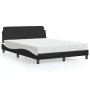 Bed with black and white synthetic leather mattress 140x200 cm by vidaXL, Beds and slatted bases - Ref: Foro24-3208422, Price...