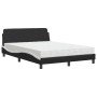 Bed with black and white synthetic leather mattress 140x200 cm by vidaXL, Beds and slatted bases - Ref: Foro24-3208422, Price...