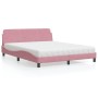 Bett mit rosa Samtmatratze 160x200 cm von vidaXL, Betten und Lattenroste - Ref: Foro24-3208436, Preis: 465,09 €, Rabatt: %