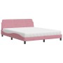 Bett mit rosa Samtmatratze 160x200 cm von vidaXL, Betten und Lattenroste - Ref: Foro24-3208436, Preis: 465,09 €, Rabatt: %