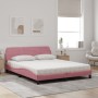 Bett mit rosa Samtmatratze 160x200 cm von vidaXL, Betten und Lattenroste - Ref: Foro24-3208436, Preis: 465,09 €, Rabatt: %