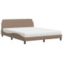 Bed with cappuccino synthetic leather mattress 160x200 cm by vidaXL, Beds and slatted bases - Ref: Foro24-3208441, Price: 453...