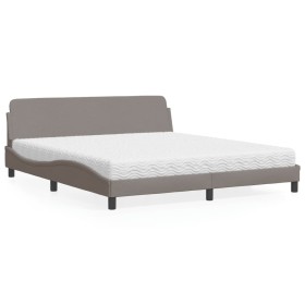 Bed with taupe gray fabric mattress 180x200 cm by vidaXL, Beds and slatted bases - Ref: Foro24-3208448, Price: 421,93 €, Disc...