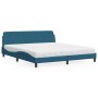 Bed with blue velvet mattress 180x200 cm by vidaXL, Beds and slatted bases - Ref: Foro24-3208455, Price: 420,90 €, Discount: %