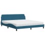 Bett mit blauer Samtmatratze 180x200 cm von vidaXL, Betten und Lattenroste - Ref: Foro24-3208455, Preis: 420,90 €, Rabatt: %